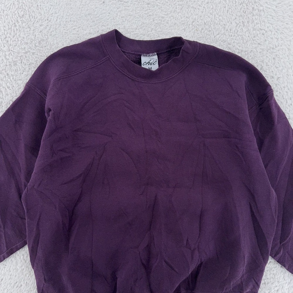 Vintage Chic Blank Purple Small‎ Crewneck Sweatshirt Pullover Made USA 90s